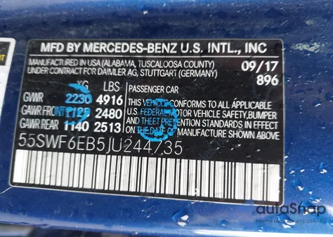 2018 Mercedes-Benz Amg C 43 4Matic from USA, damaged, VIN 55SWF6EB5JU244735